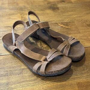 Sundance Brown Nubuck Sandals Size 38 Strappy Boho Comfort Natural Classic